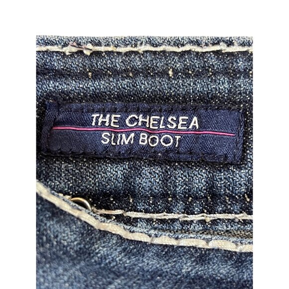 The Chelsea Slim Boot Womens Blue Denim Embroidered Jeans Size 5/6 Length 33 - Picture 5 of 9